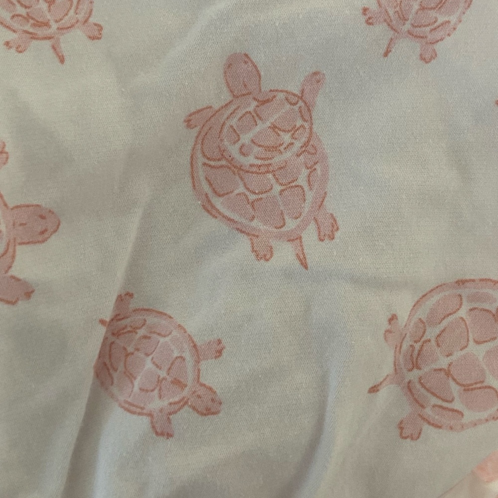 DERA 100% organic cotton pink sea turtle novelty print fitted crib sheets EUC - Picture 5 of 5